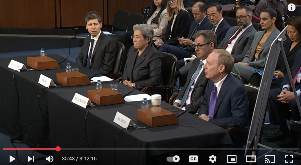 Advanced Micro Devices CEO Dr. Lisa Su, CoreWeave CEO Michael Intrator and Microsoft Vice Chair and President Brad Smith at Senate Commerce Committee May 9 2025